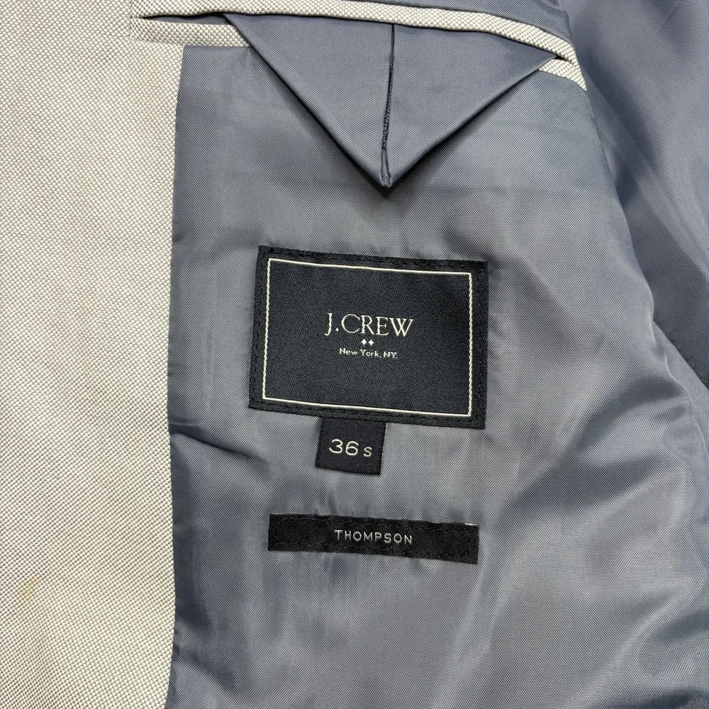 J. Crew Thompson Nailhead Gray Cotton Suit Mens 36S 31x30